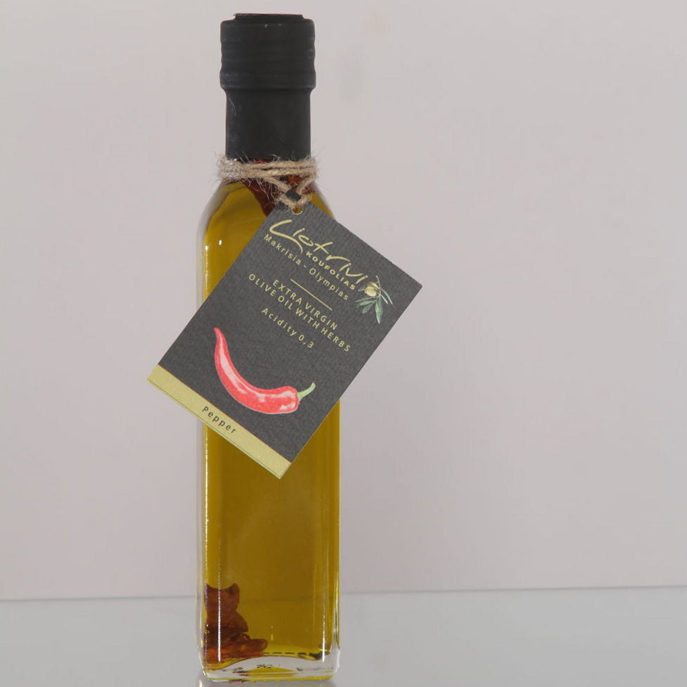 Extra Virgin Olive Oil with Pepper 250ml Olympian Koufolias